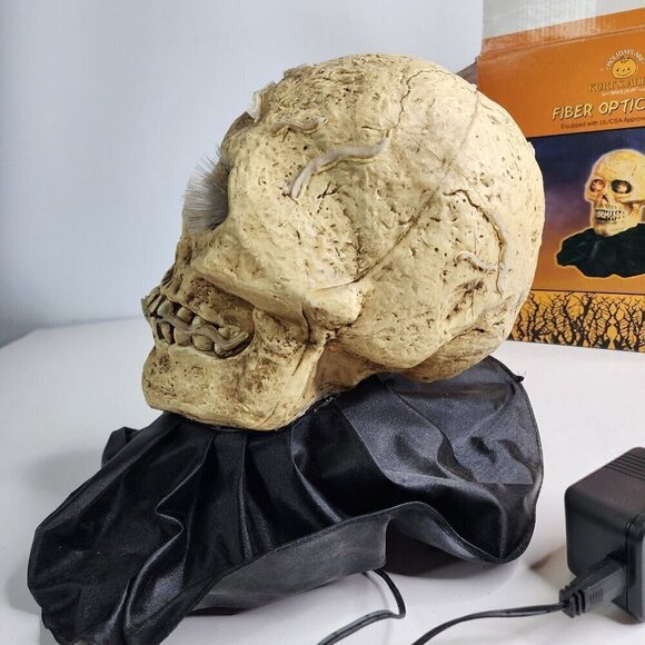 RARE VINTAGE KURT ADLER FIBER OPTIC SKULL CHANGES COLORS HALLOWEEN SKELETON HEAD - Picture 16 of 16